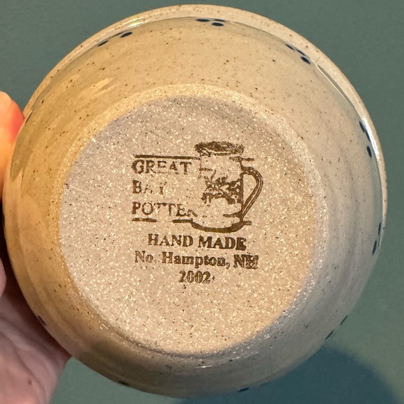 Vintage Great Bay Pottery Hand Painted Bowl Crock Speckled Maine 5.25” - Picture 5 of 7